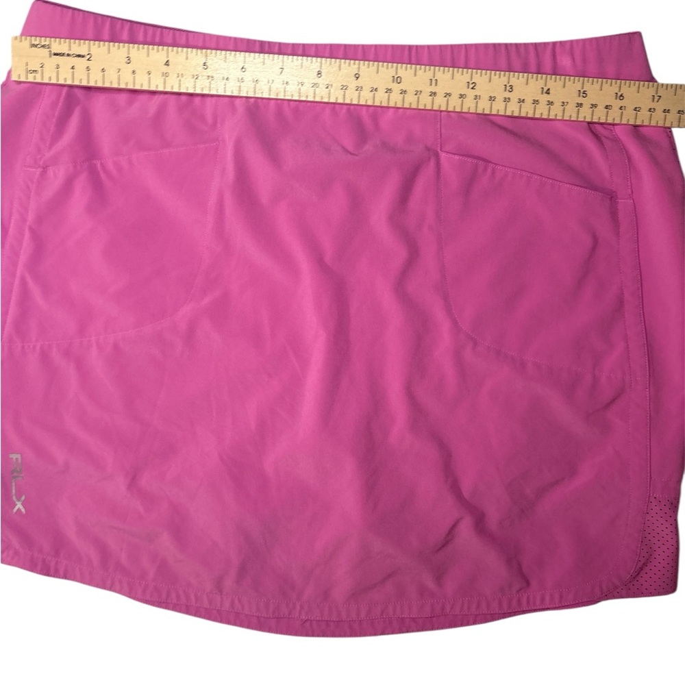 RLX Ralph Lauren Pink Golf Skort Women’s L  Athletic Tennis Skirt Built-In Short - Picture 8 of 11